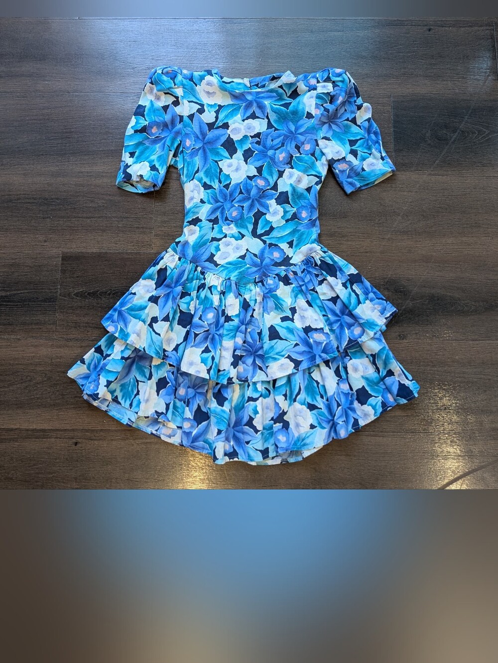 All That Jazz sz. 5/6 blue floral vintage dress
